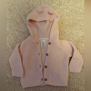 Carter's Light Pink Knit Baby Cardigan 3 months